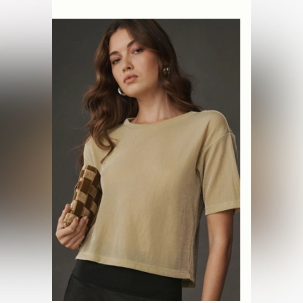 Anthropology short sleeve shine tee, Medium NWT